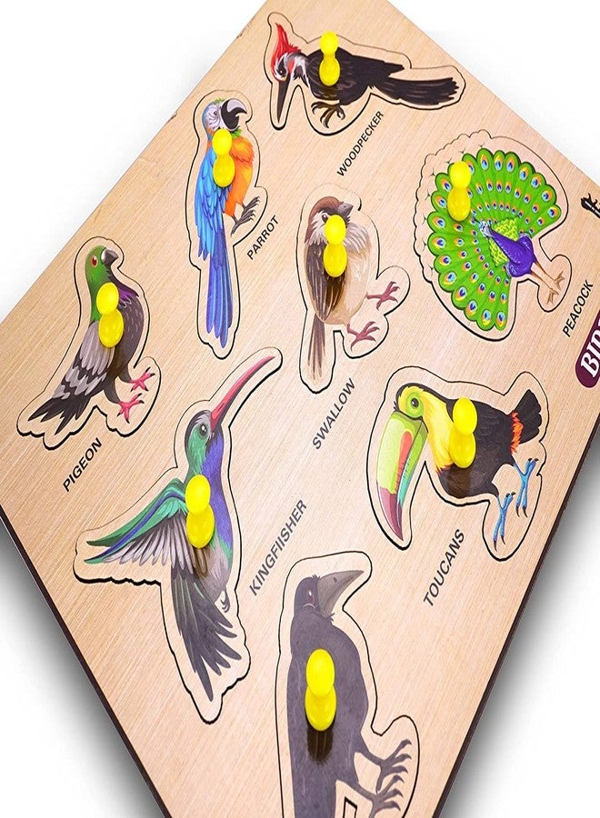 APPSTER Animal, Fruits, Vegetables, Birds & Sea Animals Wooden Puzzle Toy for Kids | Jigsaw Puzzle Board Game | Early Learning Educational Toys for Toddlers & Adults (Pack of 5) - Image 4